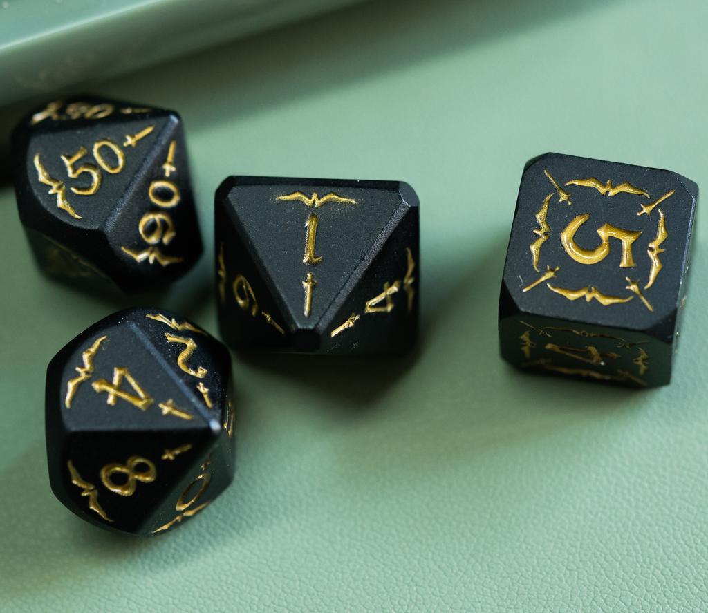 Cusdie Eagle Metal D&D Dice Dungeons and Dragon 7Pcs D4-D20 Polyhedral Dice Set for Pathfinder Role Playing Game Board Games