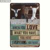 Metal Wall Art Poster, Goat Farmhouse Decor, Retro Country Home