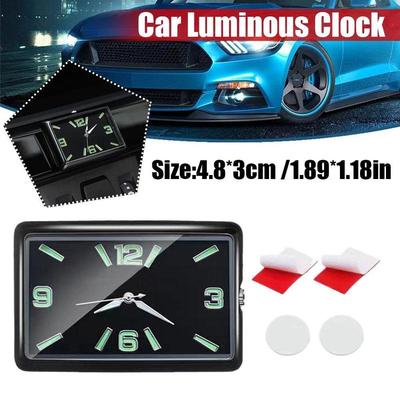 Car Quartz Electronic Clock Car Air Vent Self Adhesive Quartz Clock Workbench Storage Cabinet Noctilucent Electronics Clock