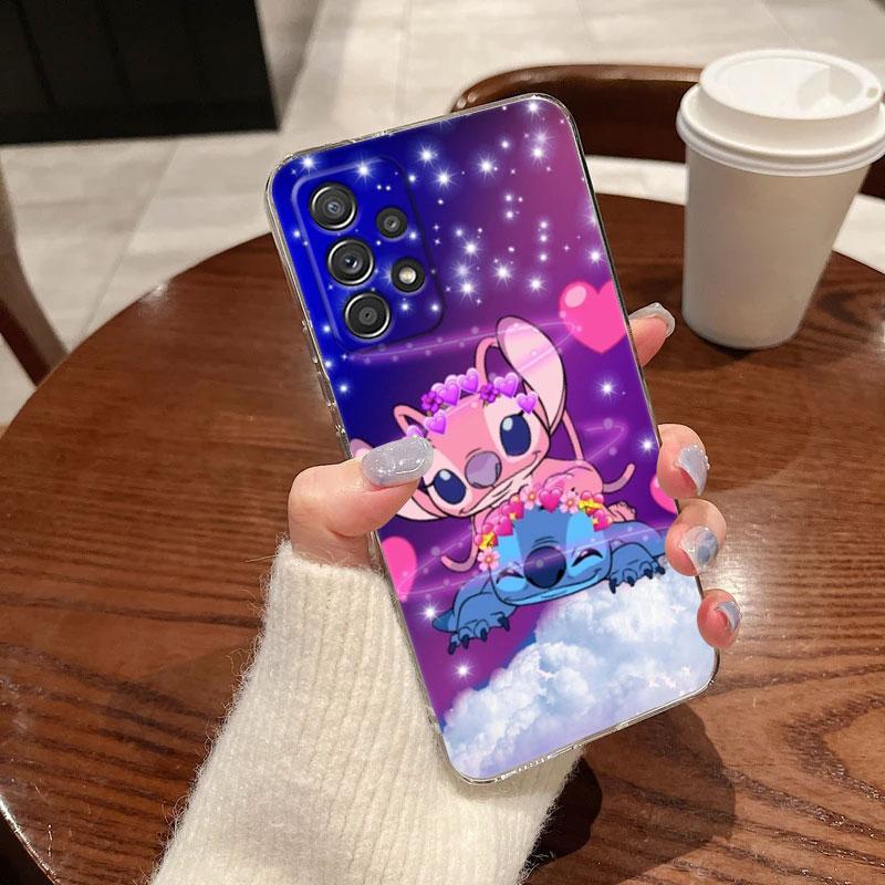 Clear Case For Samsung Galaxy A57 A37 A56 5G A36 Cases A55 A54 A35 A26 A07 A17 A16 A06 A34 A15 Soft Shockproof Cover Cute Stitch