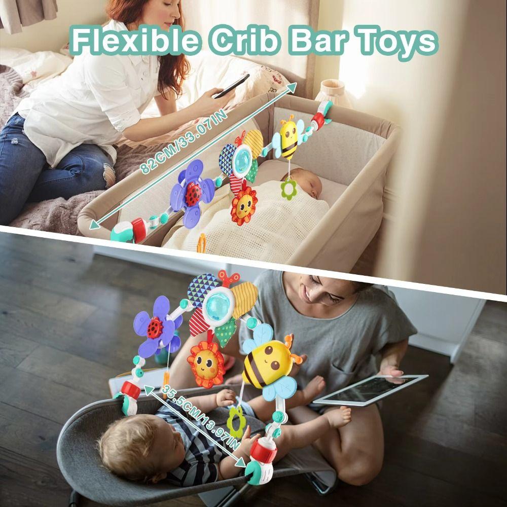 Crab&Shark Crib Hanging Bell Easy Fold Infant Grab Exercise Baby Interactive Toys  Bouncer