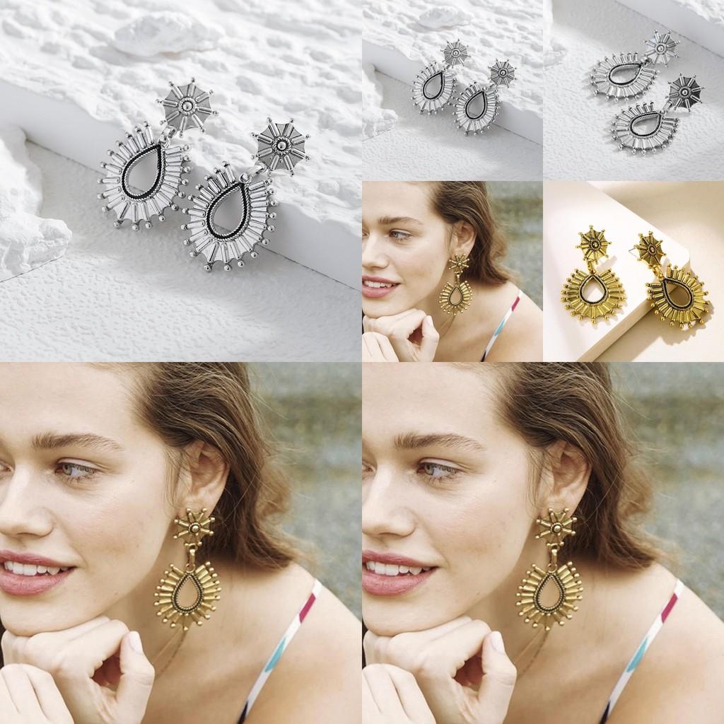 Trendy European American Style Simple Versatile Fan Shaped Drop Earrings