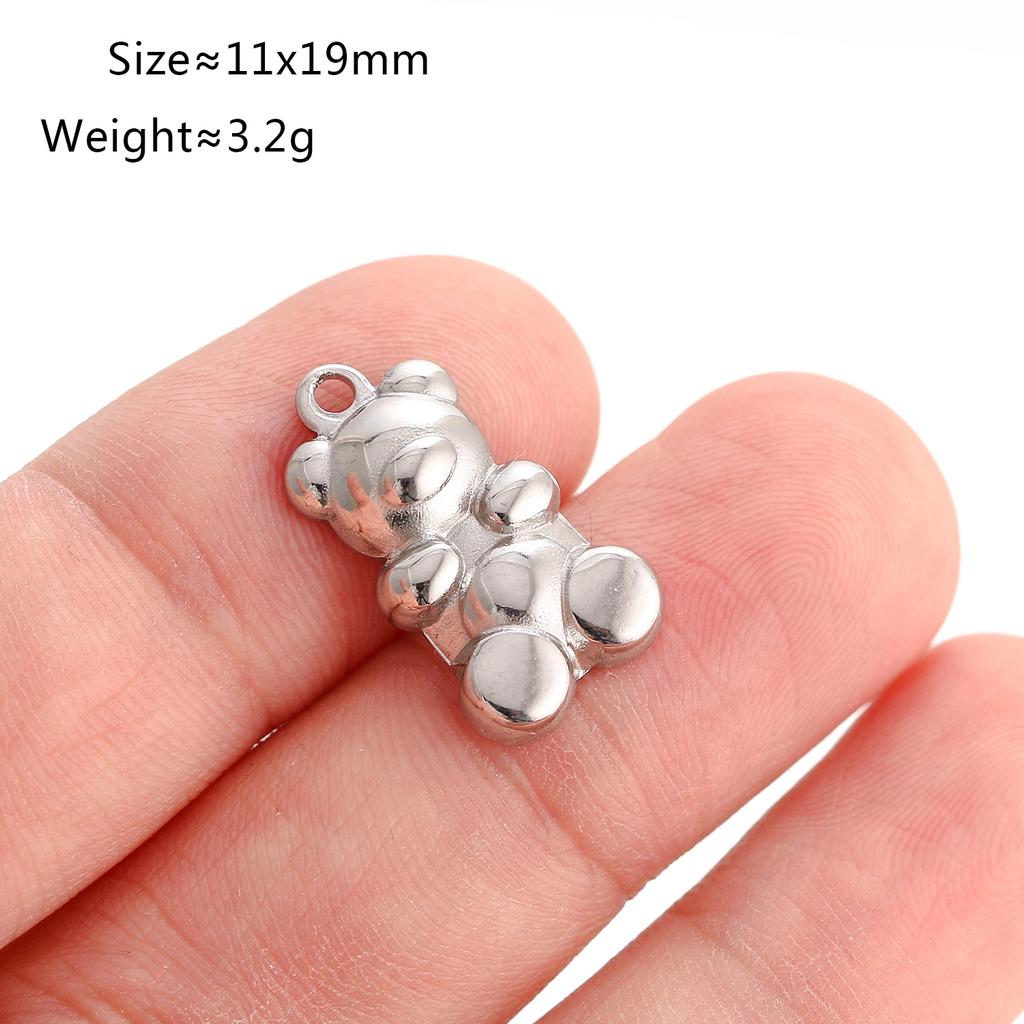3Pcs Stainless Steel Universe Ocean Animal Pendants Charms DIY Jewelry Making Astronaut Star Bears Balloon Dog Craft Finding