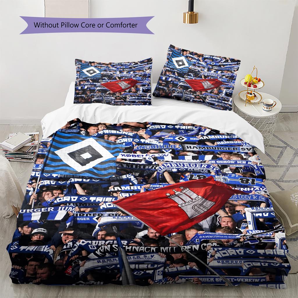Hamburg Football Team Pattern Bedding Home Decoration Birthday Gift (1 * duvet cover + 2 * pillowcase, without core)
