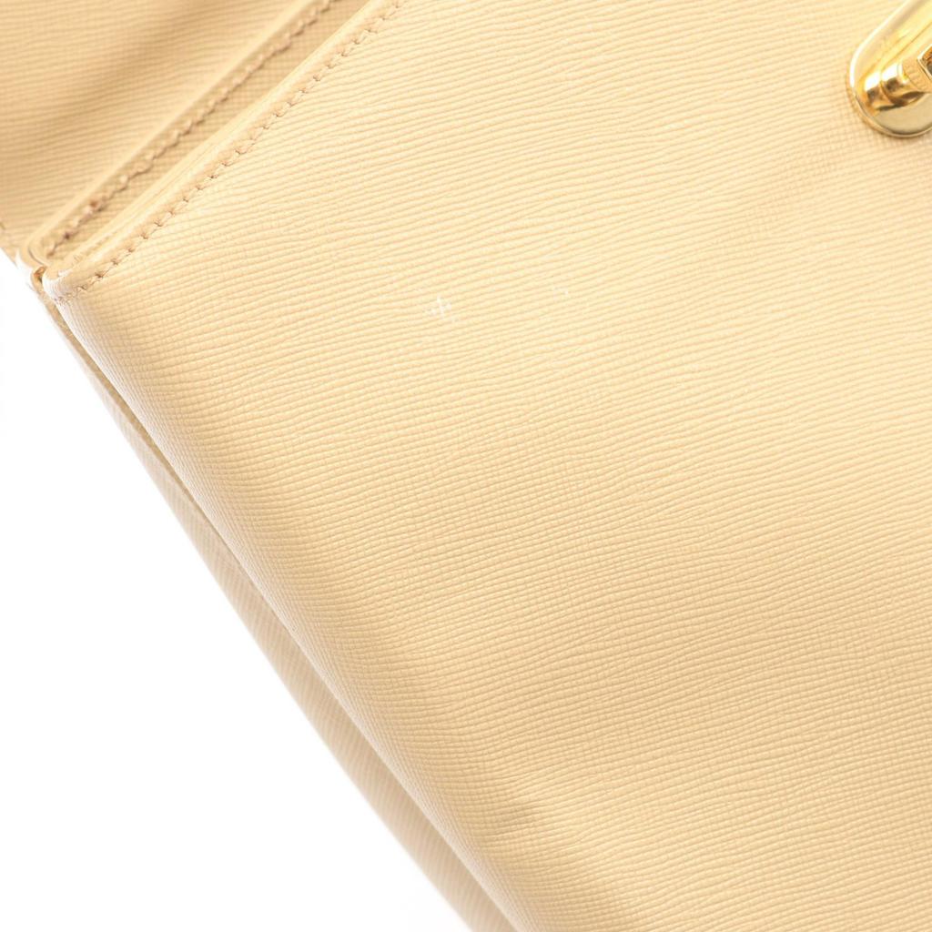 Used Salvatore Ferragamo Gancini Handbag leather Beige Used Women