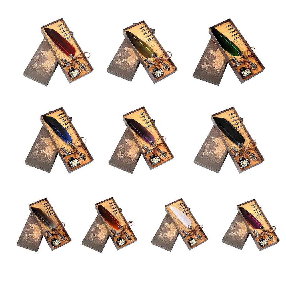 Vintage Kalligraphie Federhalter Dip Füllfederhalter Sets Tinte Schreibwaren Federkiel Kreativ Retro Schreibstift ohne Tinte Schule Büro