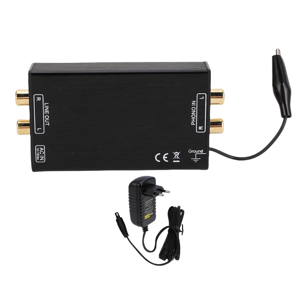 Phono Preamp 2 Input 2 Output Super Low Noise Mini Stereo Audio Phono Preamp with 2 Composite Video Interface for Record Player