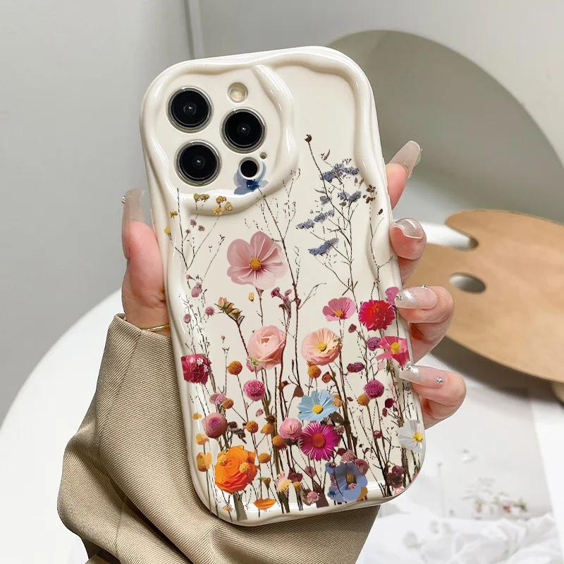 Case For Xiaomi Redmi Note 15 14 13 12 Pro Plus 5G 4G Redmi 15C 15 14C 13C 12C 13 A5 Soft Tulip Love Heart Leaves Flower Cover