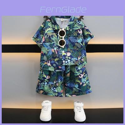 Trendy Boys Summer Floral Shirt Set For Kids Lightweight Comfortable Beachwear