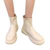 Fashion Women Artificial Leather Solid Color Thick Sole Flat Zipper Short Booties Round Toe Shoes Boots for Women