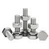 M10 Stainless Steel Fully Threaded Hex Bolts, Nuts, and Flat Lock Washers Kit (M10x25mm, 5-Pack)