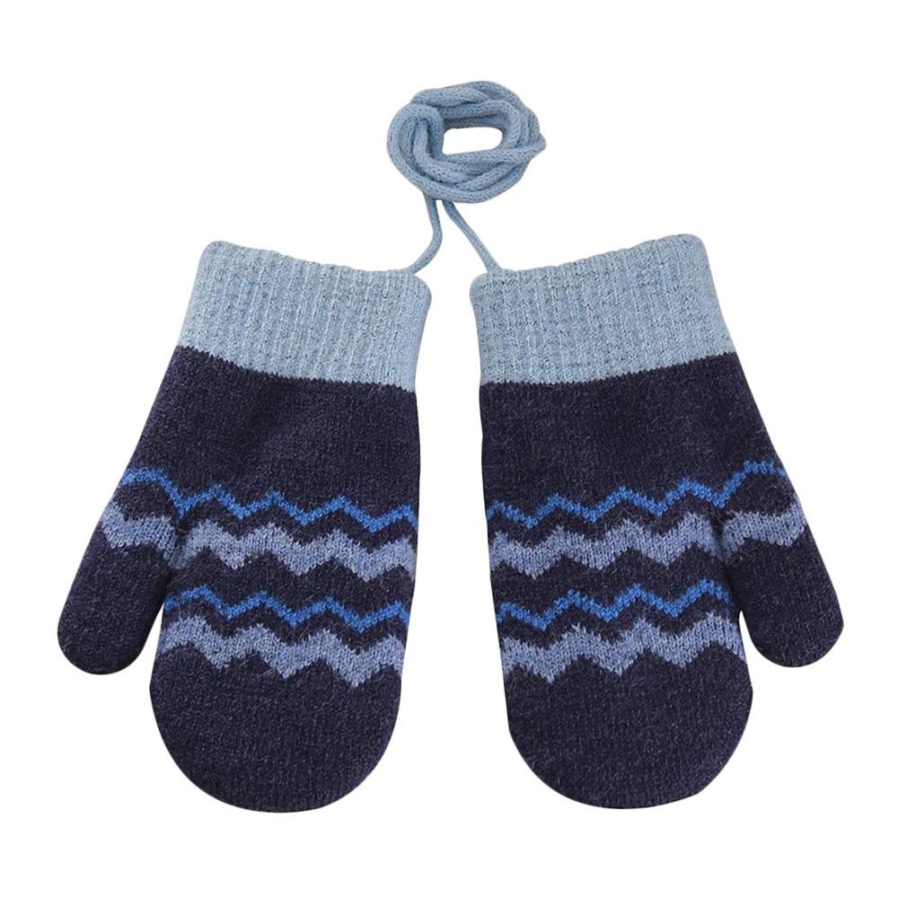 Warm Kids Winter Gloves Windproof Knitted Gloves Cute Children Mittens for 0-3 Years Old Toddler