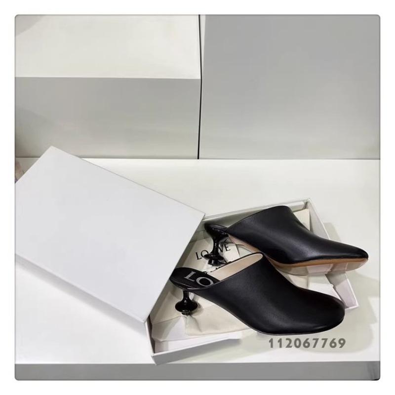 Square Toe Elegant Women Slippers Fad Mid Heels Leather Sandals Mule Shoes 2025 New Trend Spring Designer Dress Femme Chaussures