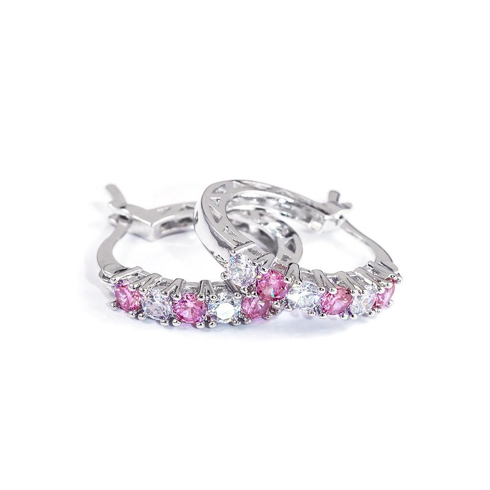 Earrings, European and American Colorful Zircon Ear Buckles, Fashionable Zircon Women's Earrings, Versatile Earrings