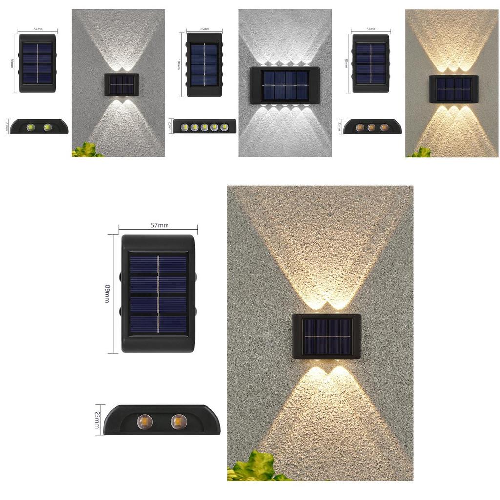 Solar Wall Lamp Outdoor Decor Led Light With Adjustable Brightness For Garden Pathway