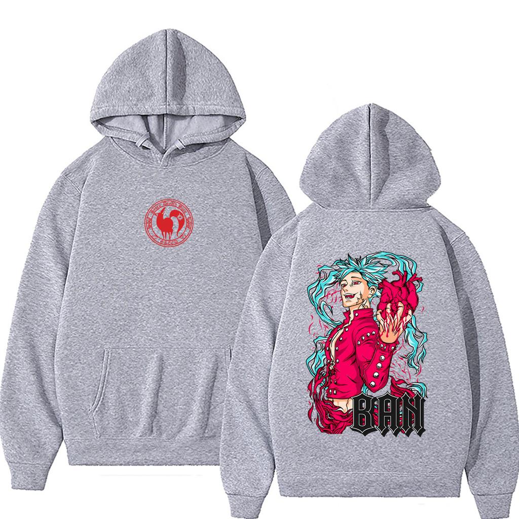 Anime The Seven Deadly Sins Hoodie Fox's Sin of Greed Ban Graphic Pullover Hoodies Women Manga Oversized Hooded Sweatshirt