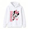 Cute Cartoon Mouse Print Kids Unisex Pullover Hoodie, Soft Casual Long Sleeve Sweatshirt for Boys Girls, Lovely Heart Pattern Cozy Hooded Tops