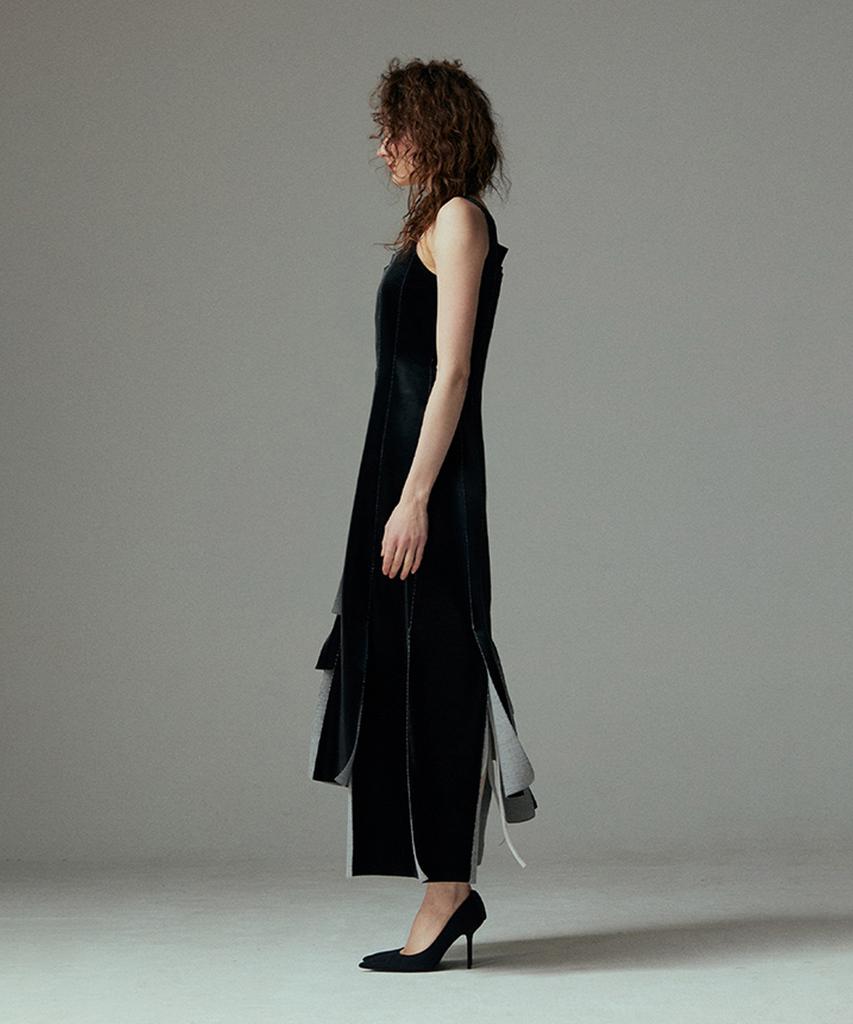 Meuameu Vegan Leather Patchwork Dress