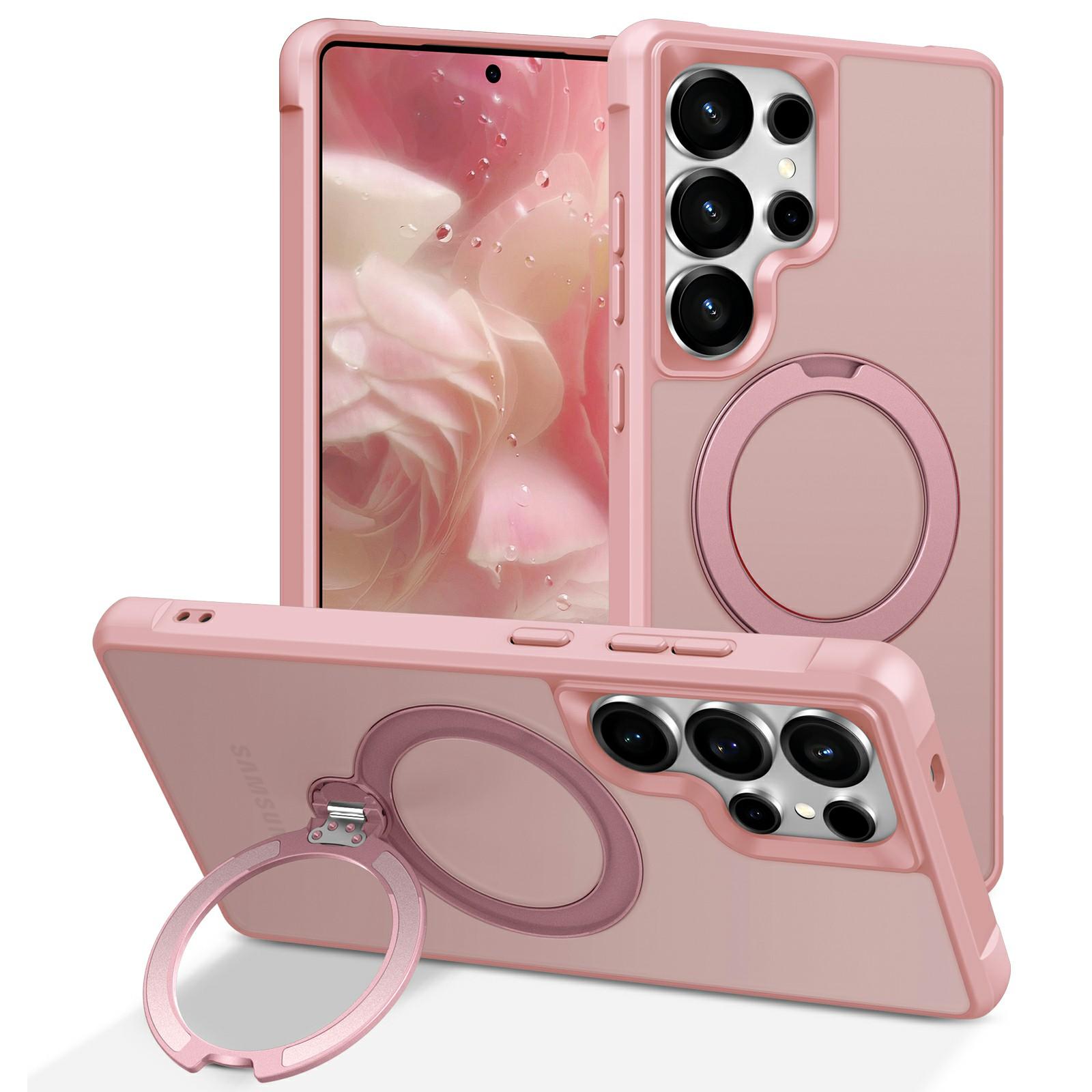 

Для Samsung Galaxy S26 Ultra Магнитный чехол Подставка TPU PC Ударопрочная задняя крышка телефона