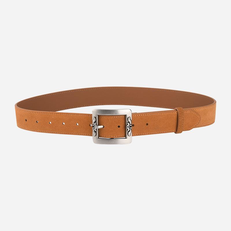 Ew Fashion Trend Pin Buckle Belt Simple Casual Versatile Real Cowhide Belt Eans Decoration