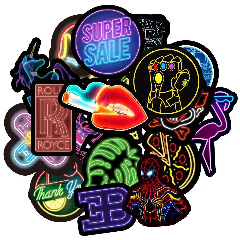 

Decorative Stickers Cartoon Neon Graffiti Stickers Graffiti Decals DIY Scrapbooking Car Sticker