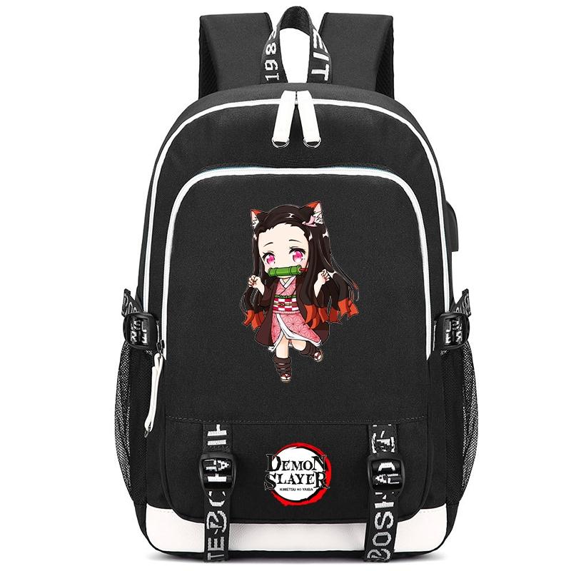 Anime Demon Slayer Canvas Backpack Printed Backpack for Girl Boy Gift Back To School Bookbag Men Women Travel Bag Mochila