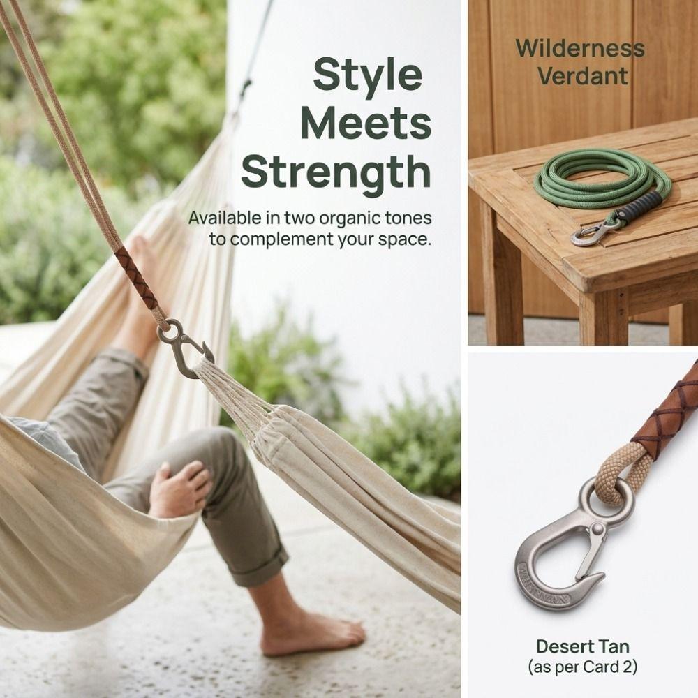 60/120cm Swing Suspension Rope Heavy Duty Hammock Chair Connection Rope Tie-Down Straps  Hammocks