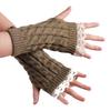 Women's Winter Knit Half-Finger Gloves with Pretty Lace Cuff