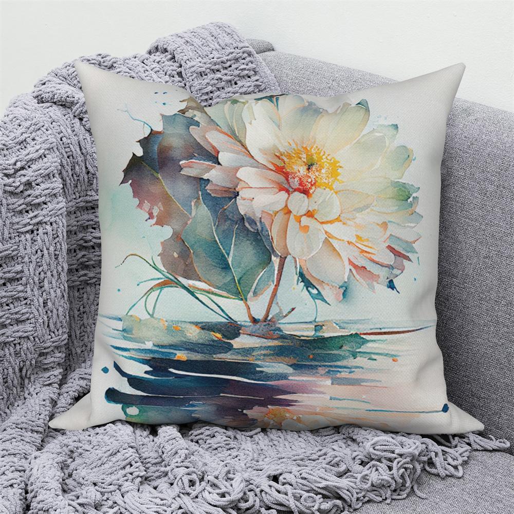 Juste De Coussin Florale D'interconnexion, Décor De Canapé De Maison De Ferme, Jeté De Voiture, Pivoine, Annie, Imprimé