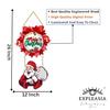 Decorative Christmas Wall Hanging Wooden Art Decoration Item for Home | Office | Living Room | Bedroom (Circle Santa)