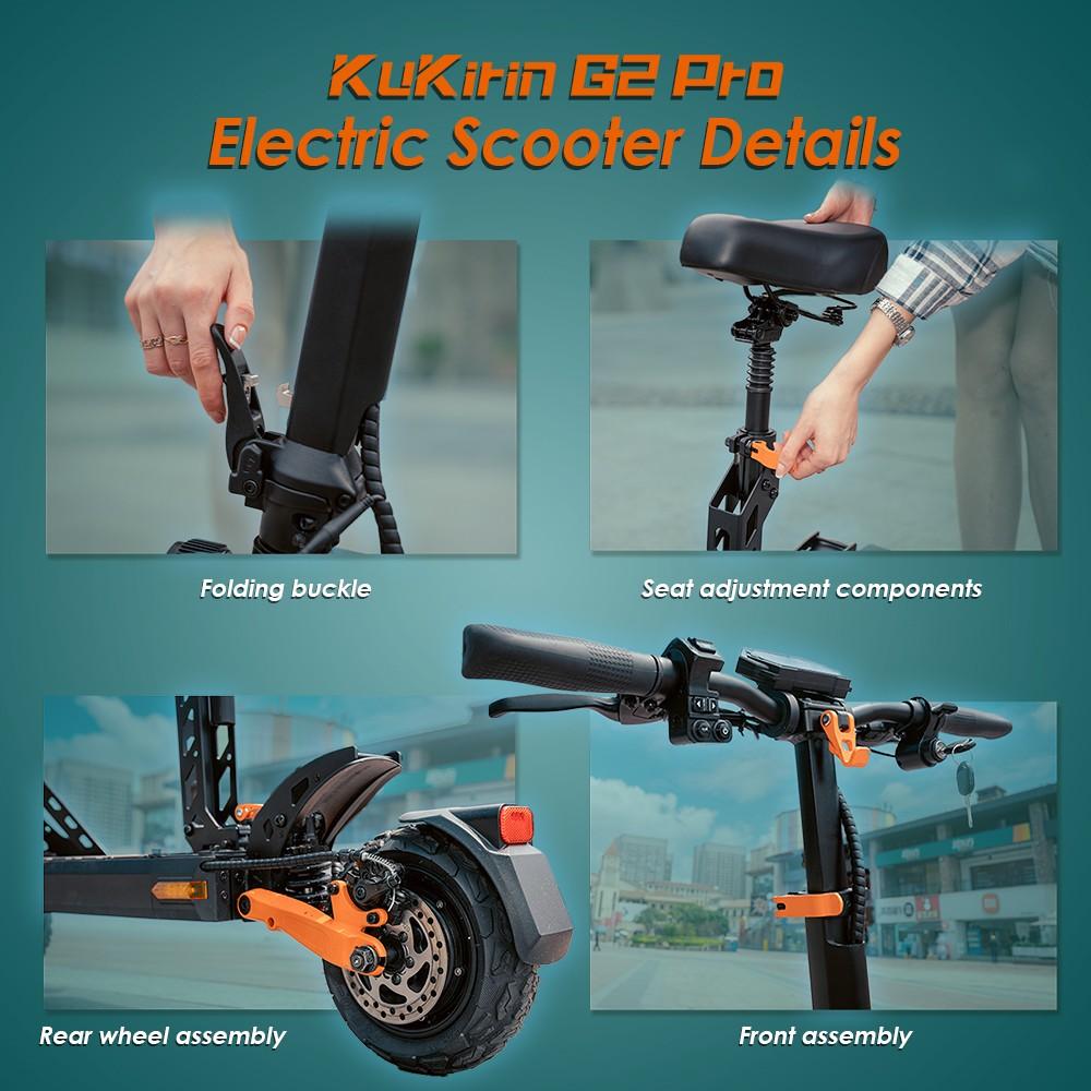 KuKirin G2 Pro Electric Scooter 2024 Version, 600W Brushless Motor, 48V 15.6AH Battery, 9-inch Rubber Vacuum Tires, 45km/h Max Speed