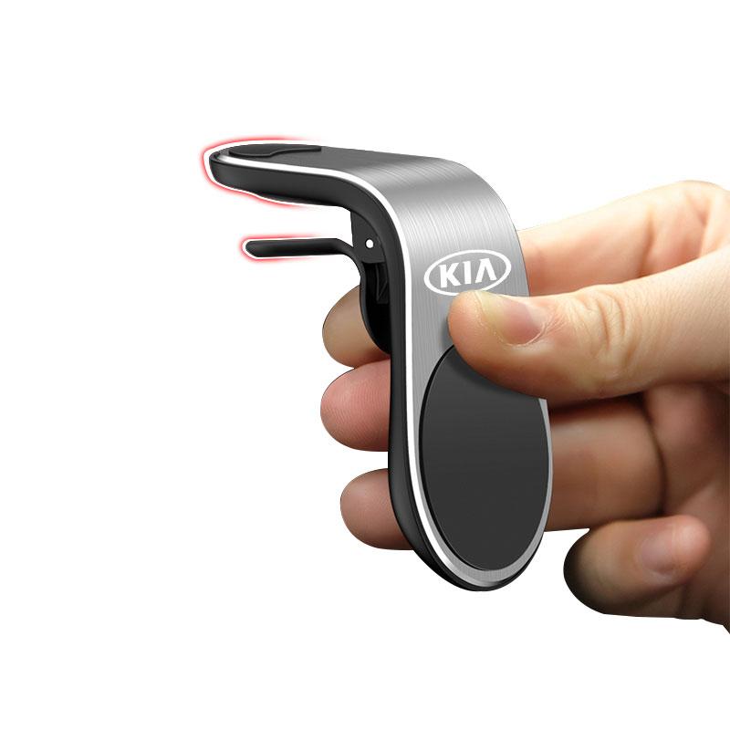 1 szt. Modny samochodowy magnetyczny uchwyt na telefon GPS w kształcie litery L, dedykowany do samochodu, emblemat dla KIA K5 K9 Sorento Ceed Sportage Carnival Stinger Forte Niro Cadenza