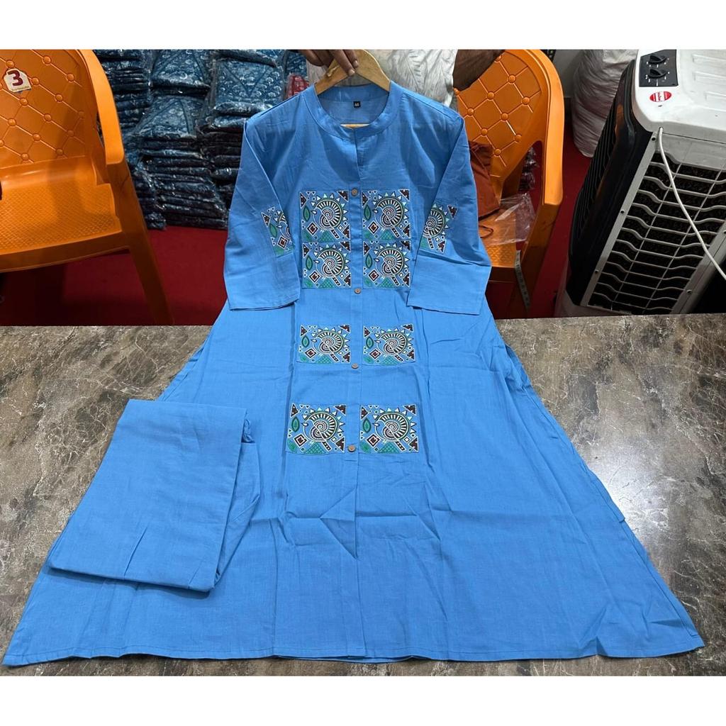 Indian Women Designer Kurta Pant Cord Set Bollywood Top Tunic Cotton Kurti Dress VSO-1735 C