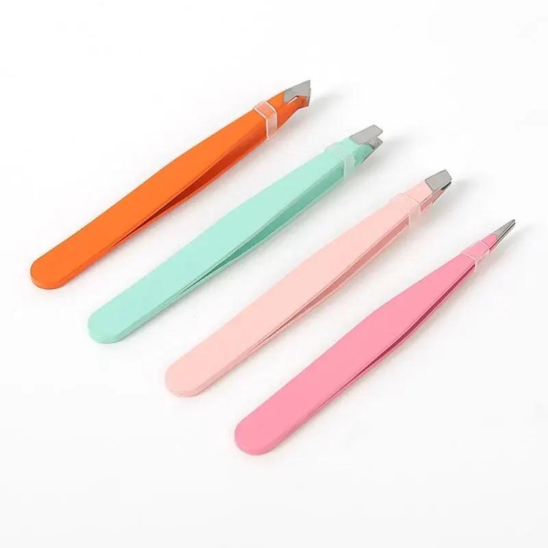 

PcsEyebrow Tweezers, пинцет для бровей из нержавеющей стали с кожаным чехлом — удаление волос на лице, мусора и вросших волос