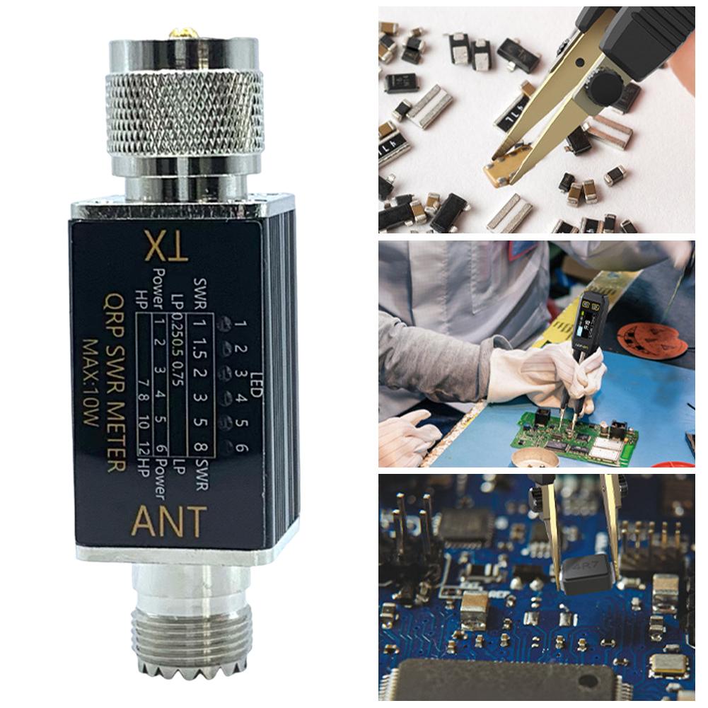 1- 30mhz 10W 6 LED SWR Meter Shortwave SWR Power Meter No Batteries Required LED Indicator SWR Meter for Shortwave Radio