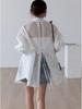 Yuoku Sheer Summer Long Loose UV Lightweight Shirt with Back Sun Shiny Sheer One Size Fits Women's Shirt, Blouse, Sleeve, Fit, Casual, Protection,