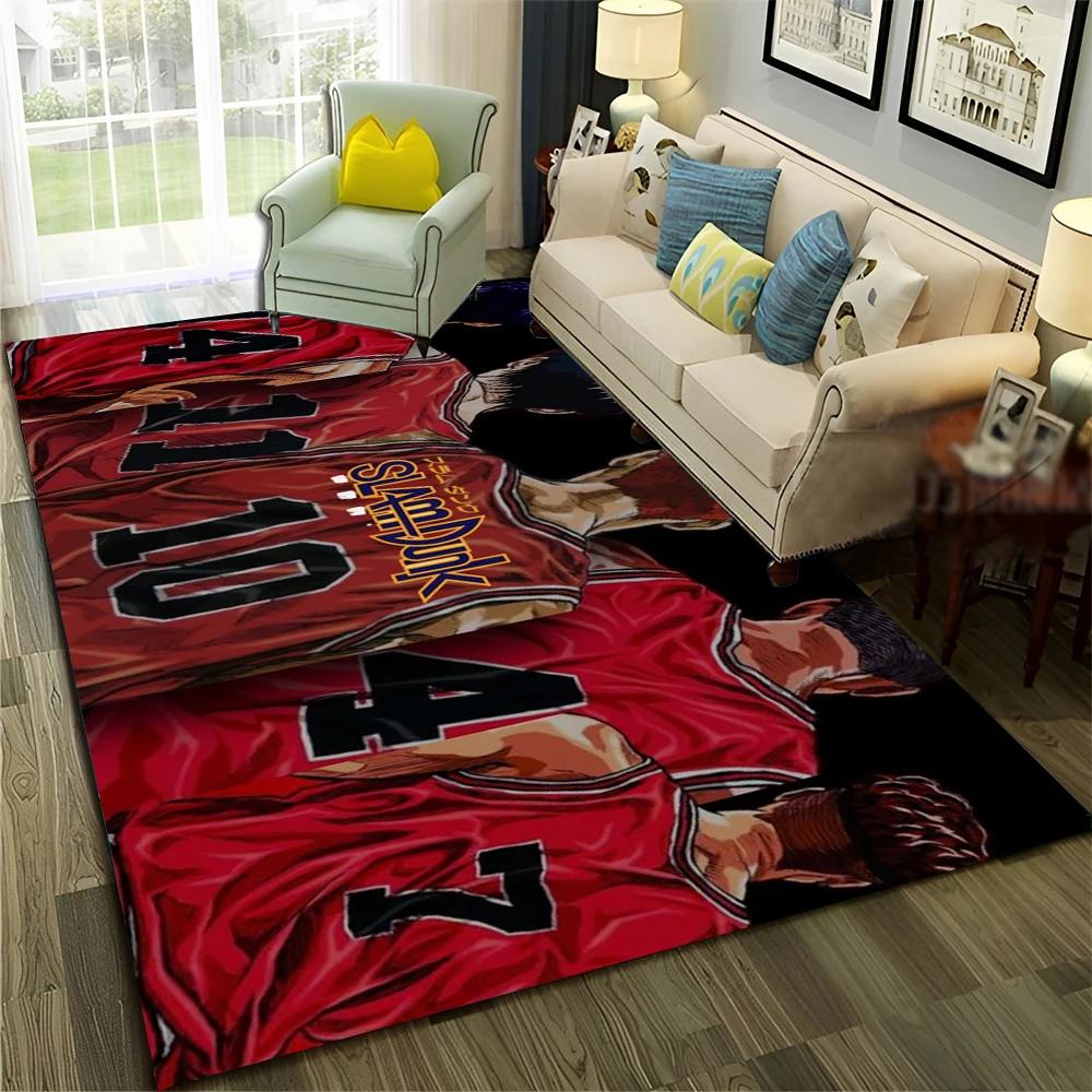 3D Basketball Anime Slam Dunk Cartoon Carpet Rug for Home Living Room Bedroom Sofa Doormat Decor,kid Area Rug Non-slip Floor Mat