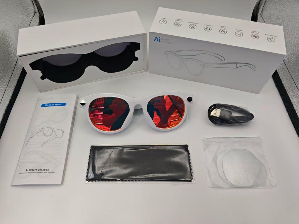 Ochelari M88M89: Cameră 2MP, Traducere AI, Stabilizare Video, Lentile Transparente Anti-Lumină Albastră.