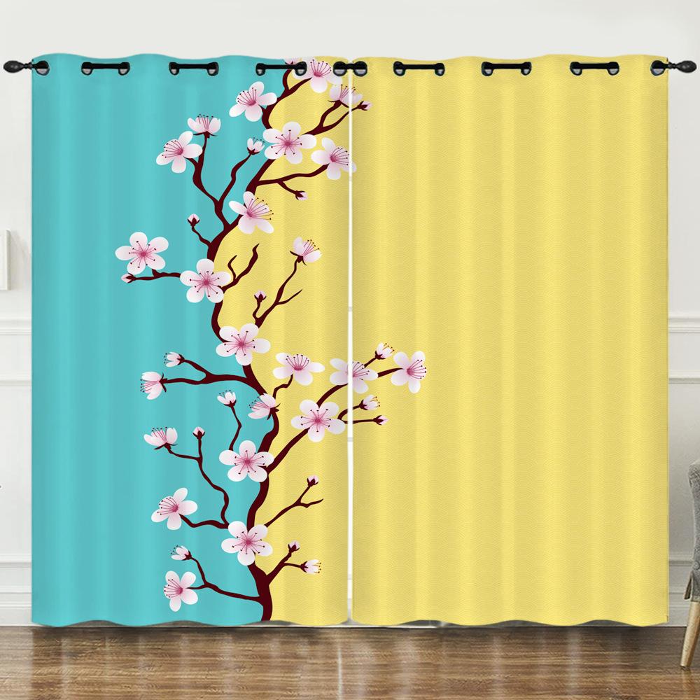 Tende Fiore di Girasole Tenda Oscurante Soggiorno Camera da Letto Tenda con Stampa Digitale Senza Foratura