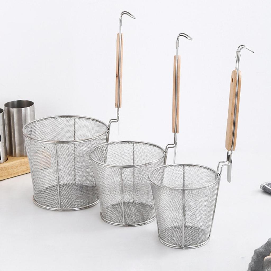 Noodle Strainer Deep Skimmer Food Dumpling Mesh Pasta Basket for Restaurant