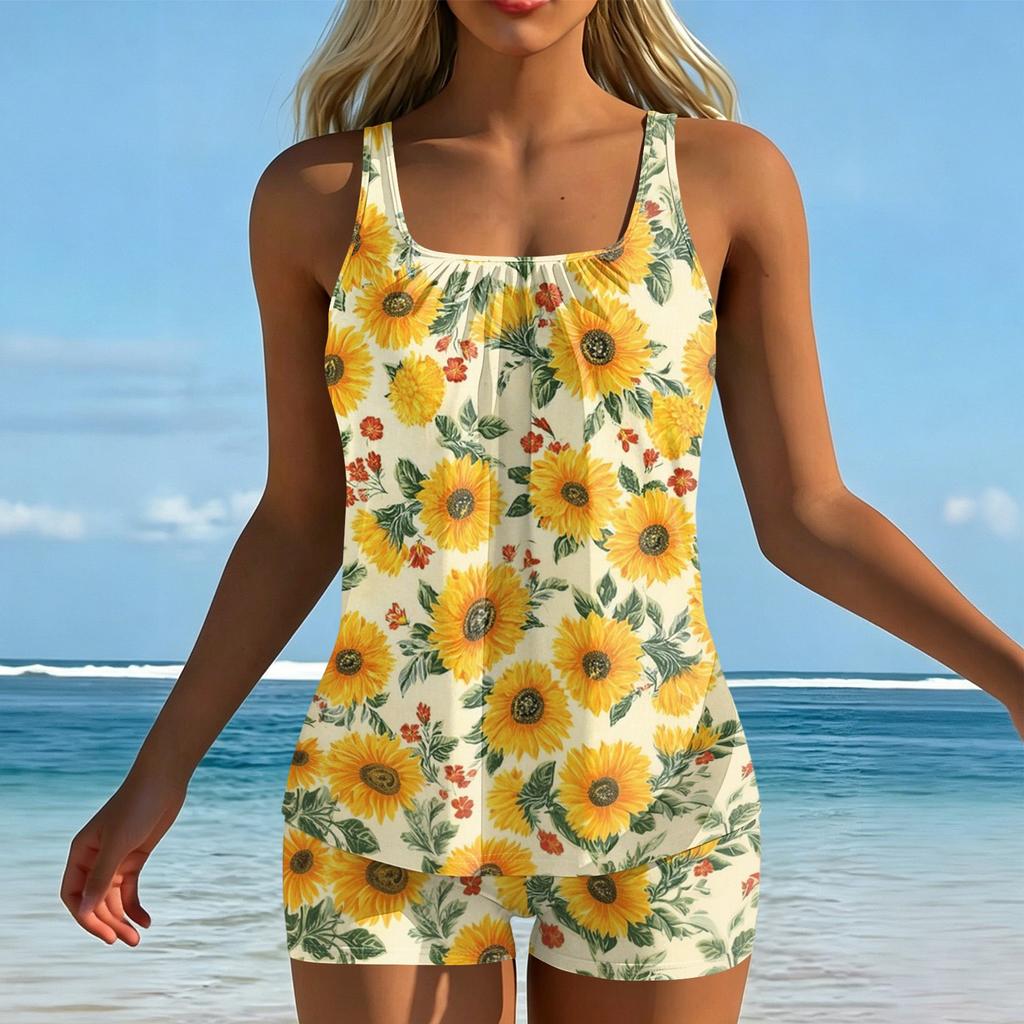 Women's Printed Split Swimsuit Sport Swimsuit Two-Piece Set