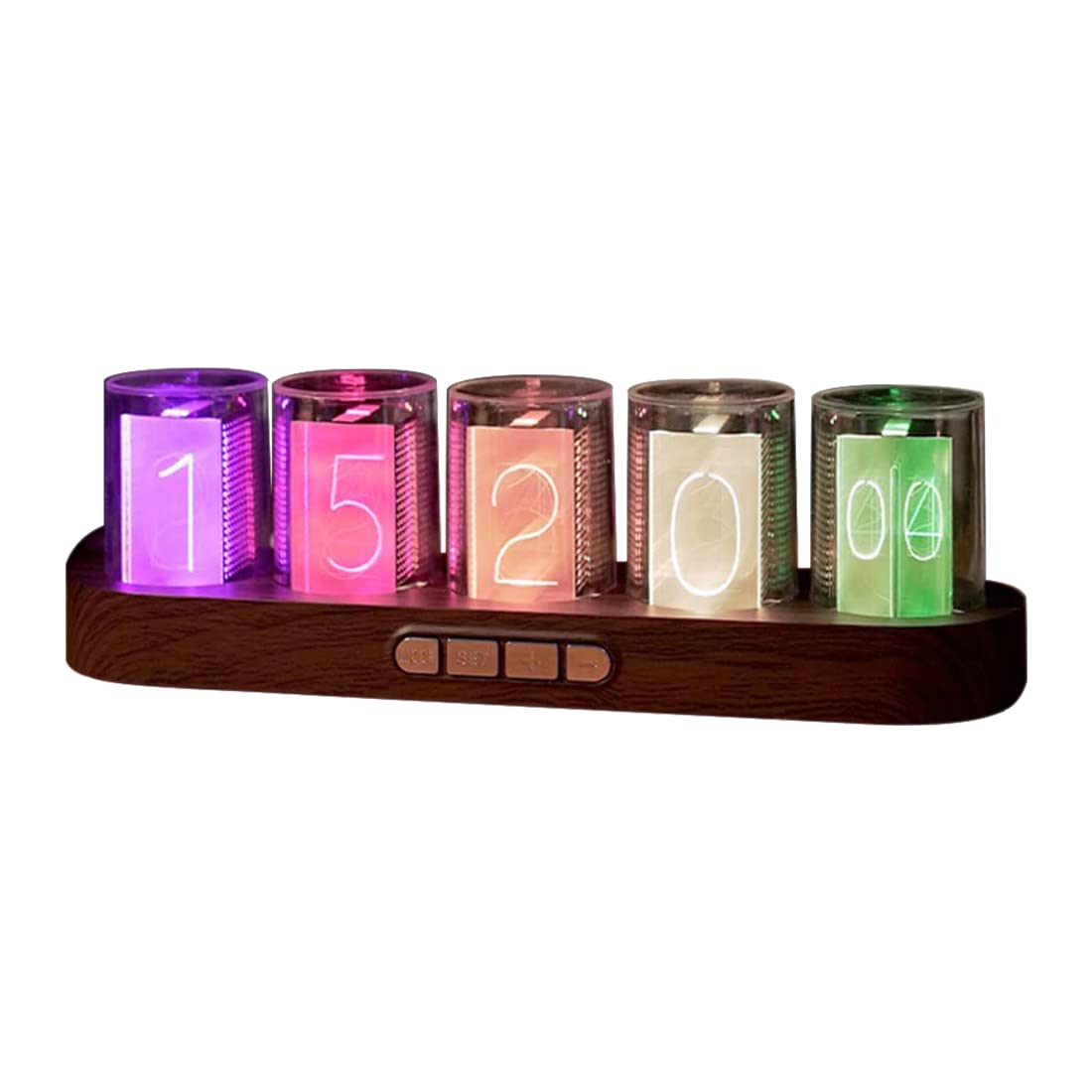 

Настольные часы в стиле Nixie Tube, Часы с неоновой трубкой, Ретро-современные настольные часы, Цифровые часы RGB полноцветные, Регулируемая яркость, 16 миллионов цветов, Обратный отсчет