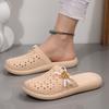 Fashion Baotou Sandals Summer New Round Head Deep Mouth Butterfly Knot Soft Bottom Non-slip Wear-resistant Beach Slippers