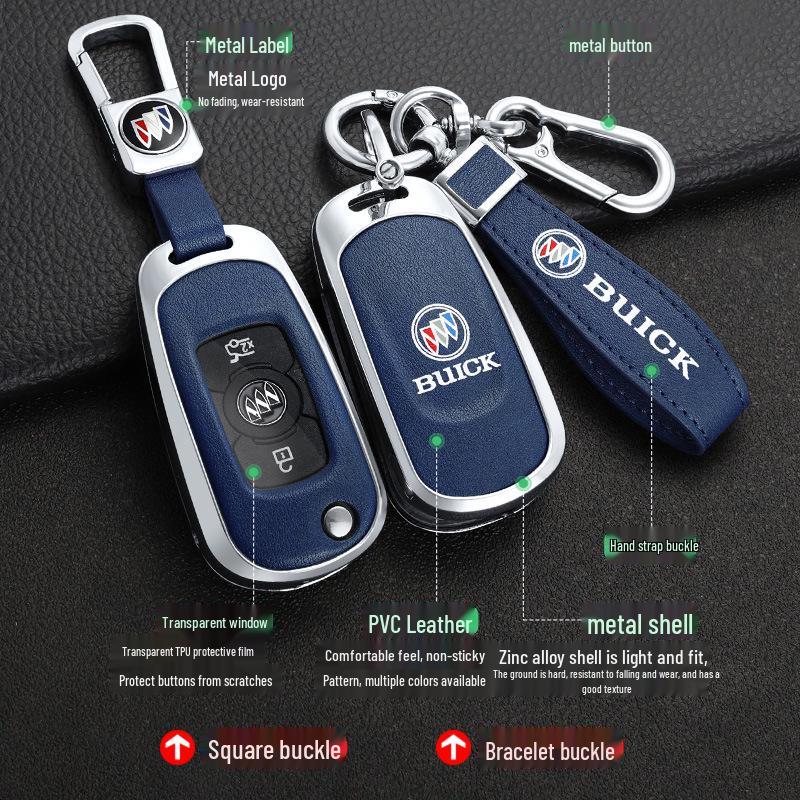 Buick Verano GS 16-17 Leather Key Cover with Metal Buckle