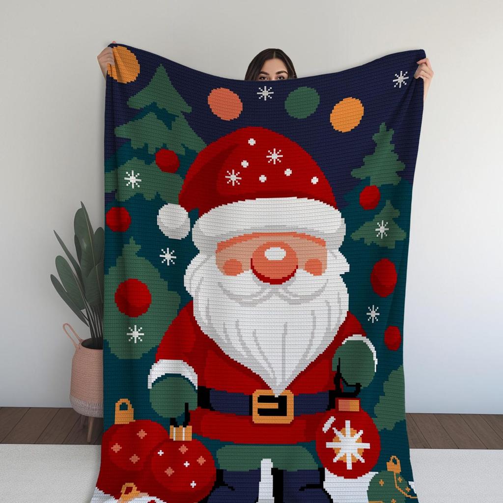 Santa Claus Crochet Blanket Pattern: Festive Christmas Graphgan (PDF Chart)