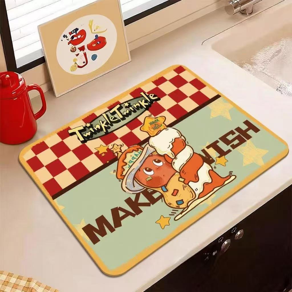 Cute Star Diatom Mud Non-slip Quick-dry Kitchen Faucet Mat 30*40 Diatom Mud Upgrade