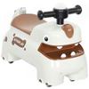 Kids Ride On Car, Dinosaur Foot To Floor Slider with Storage, Toddler Walker with Light, Sounds, Cream