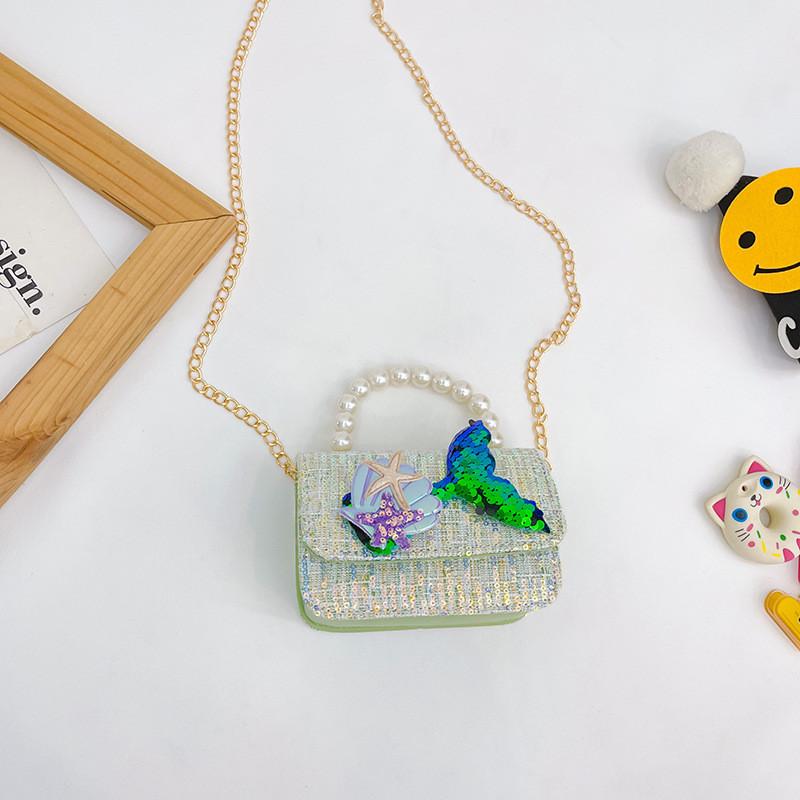Cute Autumn Mini Shoulder Bag For Girls Featuring Pearl And Sparkling Elements