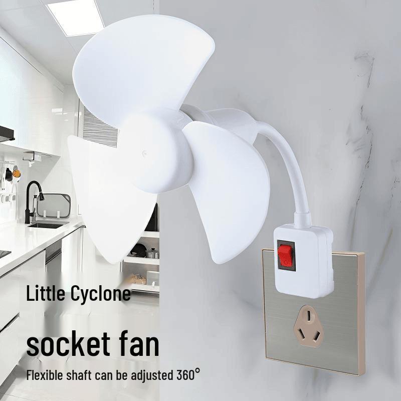 Multi-functional Socket Fan: Small Whirlwind Wall-mounted or Floor-standing Fan for Toilet and Kitchen