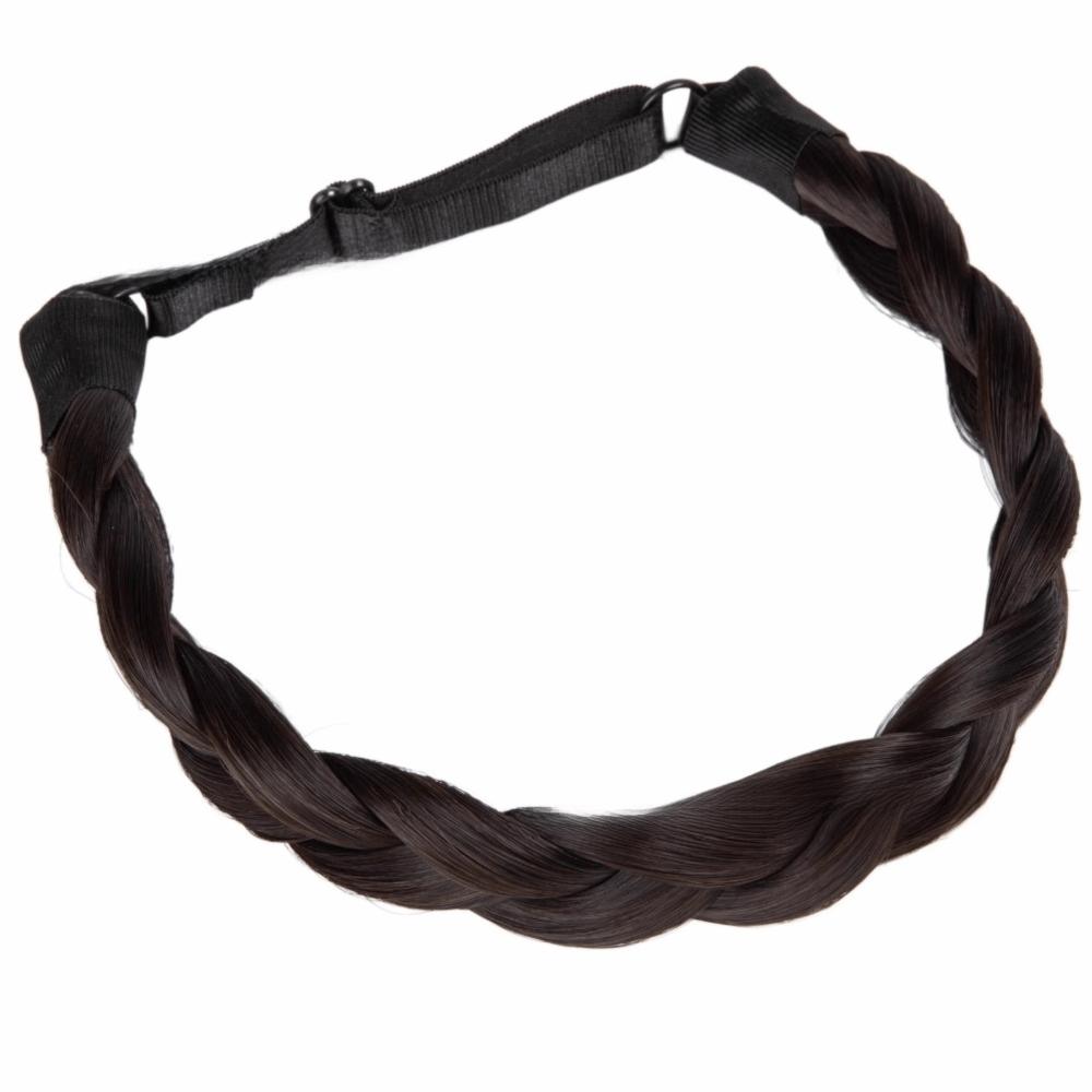 Premium Braided Elastic Band Hair Synthetic Retro Head Hoop Braiding Hair Headband Daily Wear